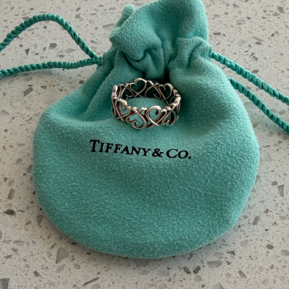 Tiffany & Co. Paloma Picasso Loving Heart band ring in sterling silver